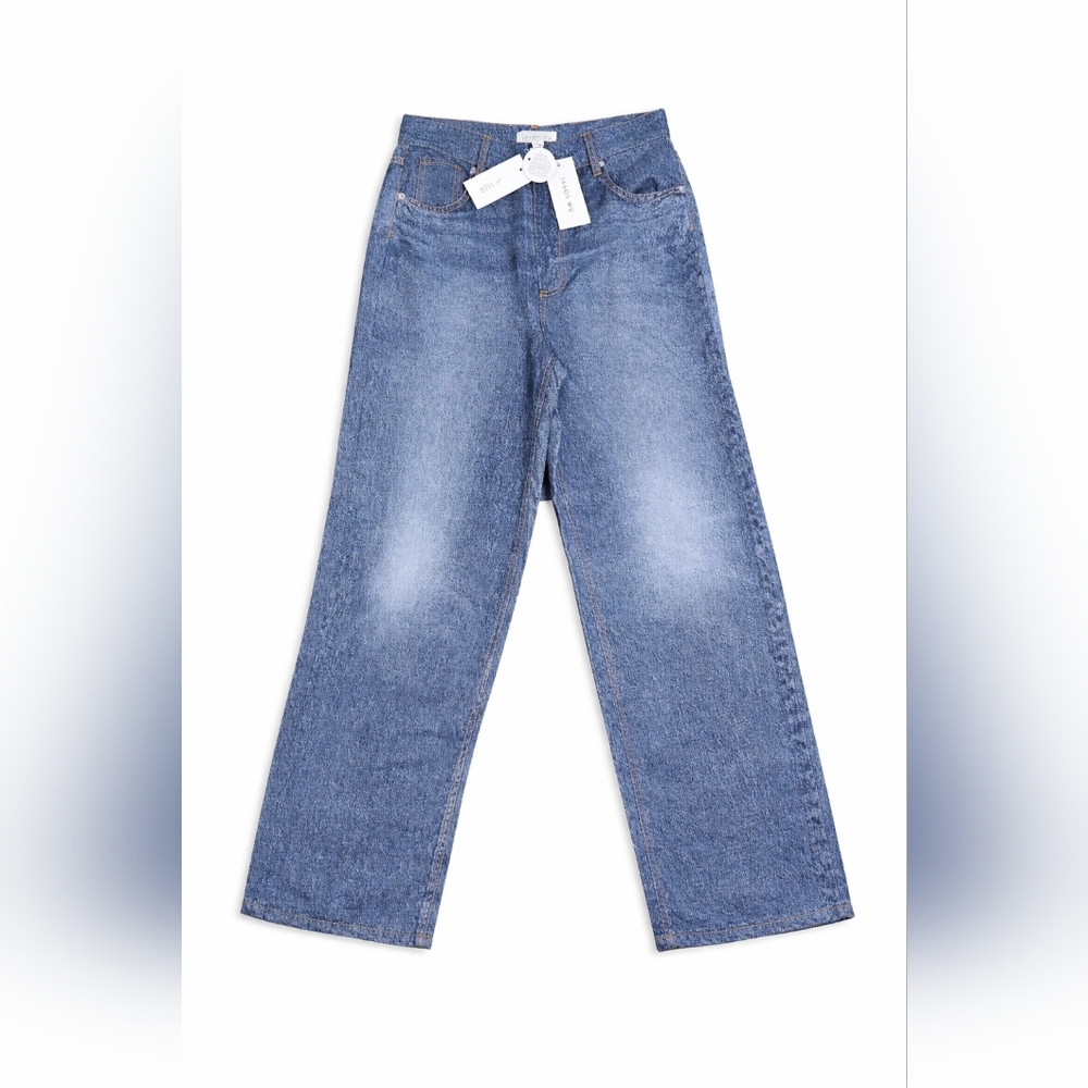 NWT Jason Wu 100% Straight-Leg Lyocell Jeans Size 4 | Faded Raw Denim